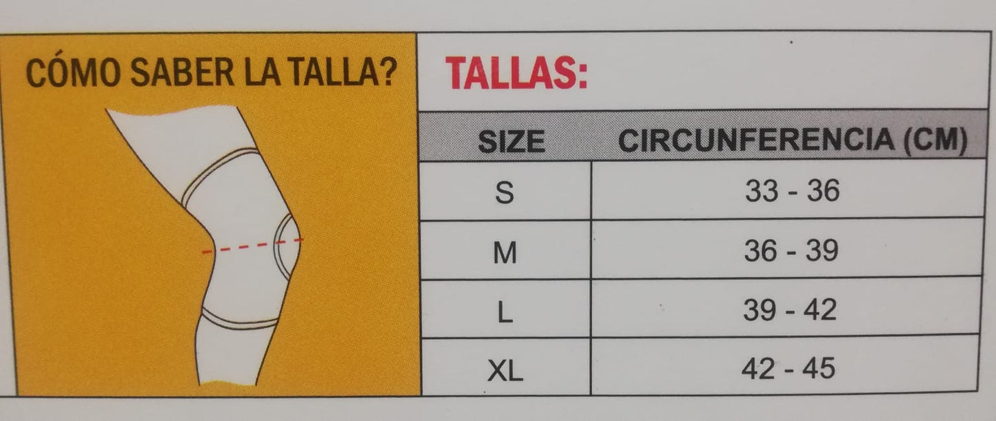 Rodillera Tubular  Abierta Argym