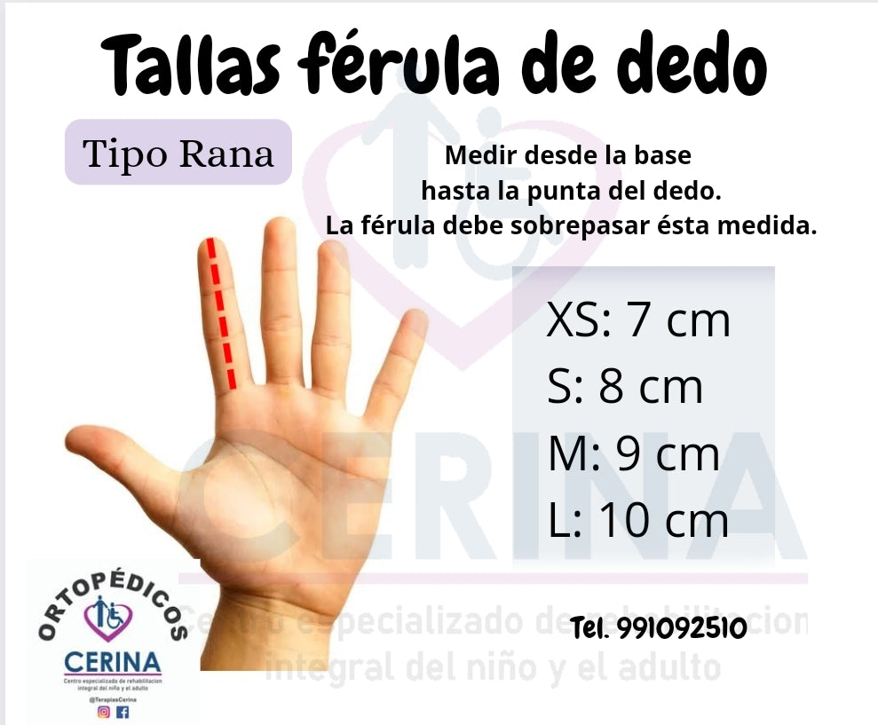 Férula para Dedo de Aluminio Tipo Rana