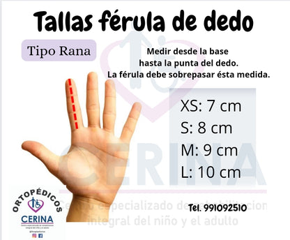 Férula para Dedo de Aluminio Tipo Rana