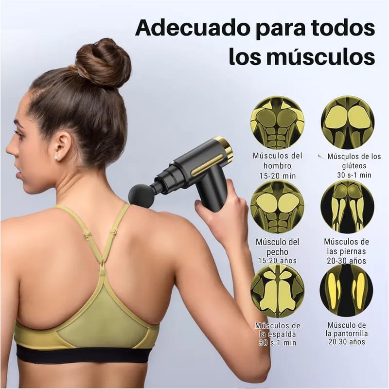 Pistola Masajeadora Inalámbrica con 6 velocidades/ Massage Gun