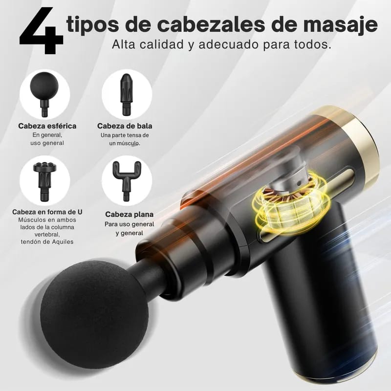 Pistola Masajeadora Inalámbrica con 6 velocidades/ Massage Gun
