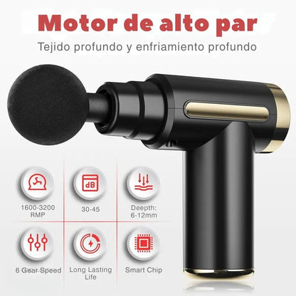 Pistola Masajeadora Inalámbrica con 6 velocidades/ Massage Gun