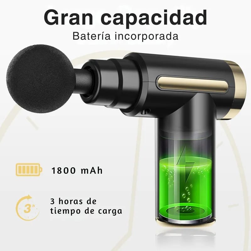 Pistola Masajeadora Inalámbrica con 6 velocidades/ Massage Gun