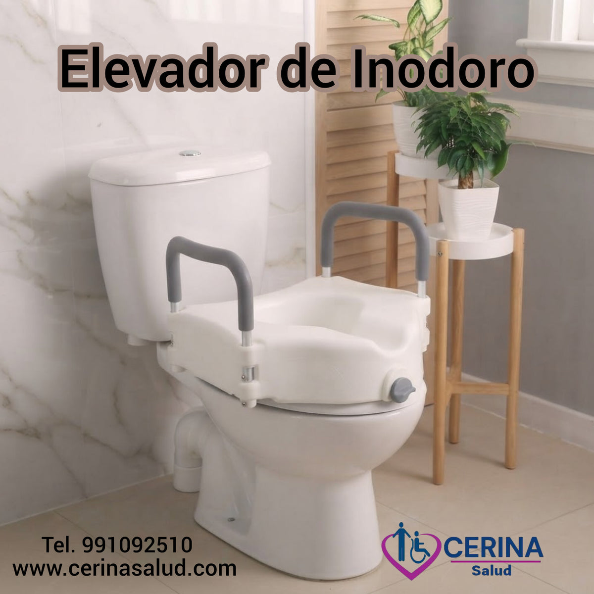 Elevador de inodoro con asas acolchadas