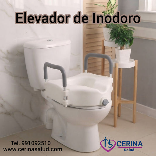 Elevador de inodoro con asas acolchadas