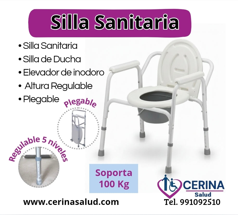 Silla de baño- Sanitario - sin rueda Portátil