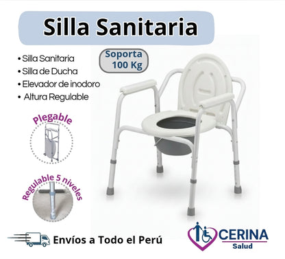 Silla de baño- Sanitario - sin rueda Portátil