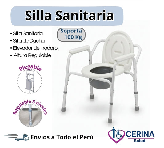 Silla de baño- Sanitario - sin rueda Portátil